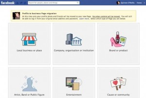 merging a facebook fan page with a personal profile